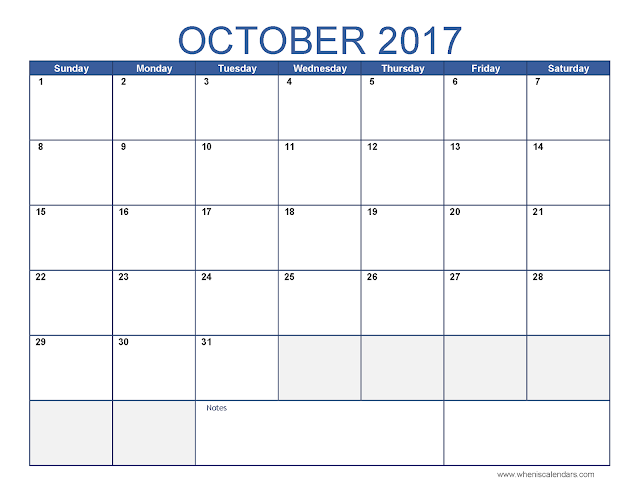 October 2017 Calendar, free October 2017 Calendar, printable October 2017 Calendar, October 2017 Calendar Printable, October 2017 Calendar template, October Calendar 2017, October 2017 Blank Calendar