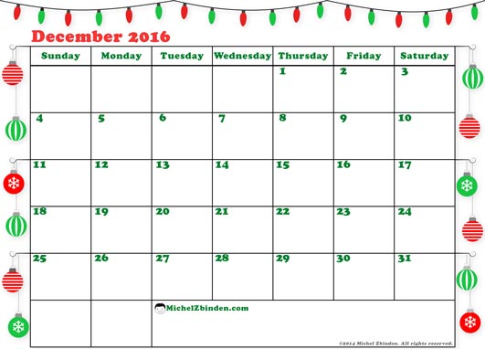 December 2016 Christmas Calendar