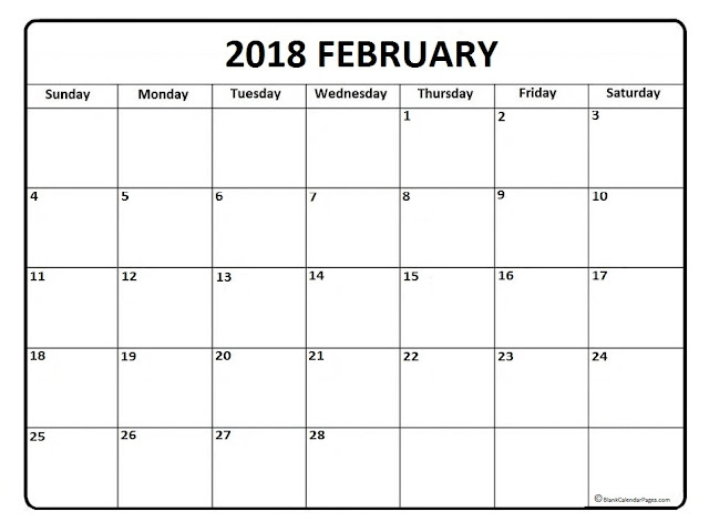 February 2018 Printable Calendar, February 2018 Blank Calendar, February 2018 Calendar Template, February 2018 Calendar Printable, February 2018 Calendar. February Calendar 2016, February Calendar, Print February Calendar 2016, Calendar 2018 February, February Templates Calendar 2018