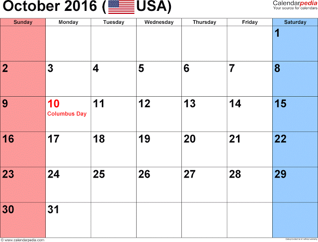 October 2016 Calendar Holidays USA, October 2016 Calendar Holidays UK, October 2016 Calendar Holidays Canada, October 2016 Calendar Holidays USA Australia, October 2016 Calendar with Holidays, October 2016 Religious Holiday Calendar