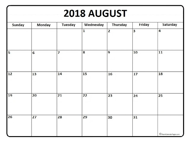 August 2018 Printable Calendar, August 2018 Calendar Printable, August 2018 Calendar Template, Calendar August 2018, Printable August 2018 Calendar, August Calendar 2018, 2018 August Calendar