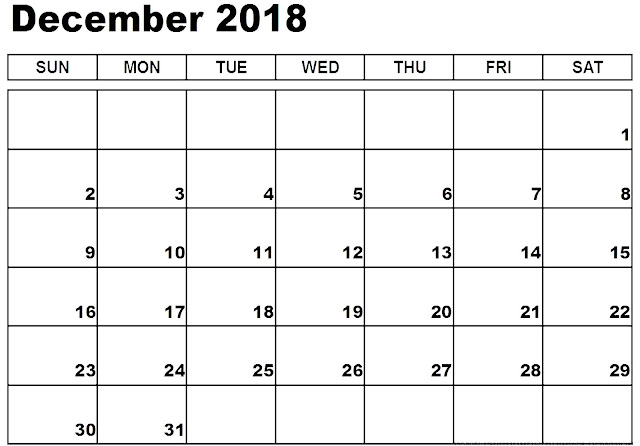 December 2018 Printable Calendar, December 2018 Blank Calendar, December 2018 Calendar Printable, December 2018 Calendar Template, December 2018 Calendar PDF, December 2018 Calendar Word, December 2018 Calendar Excel