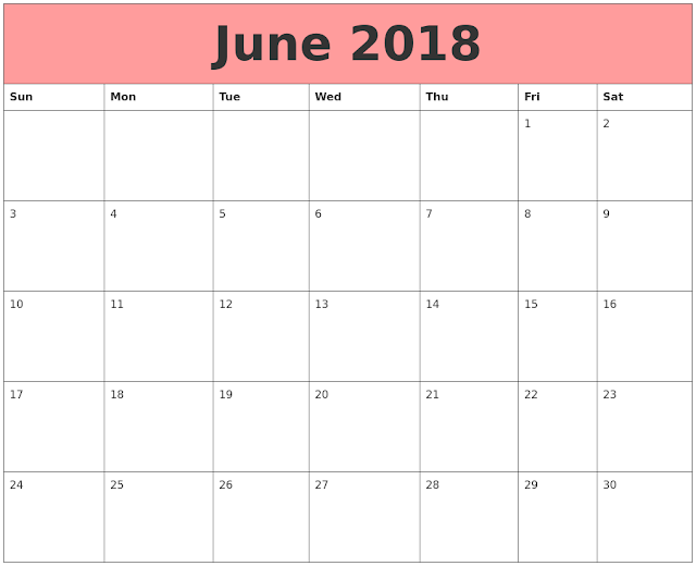 June 2018 Calendar, June 2018 Printable Calendar, June 2018 Blank Calendar, Free June Calendar 2018, Calendar June 2018, June 2018 Calendar Printable, 2018 June Calendar, June 2018 Calendar Holidays