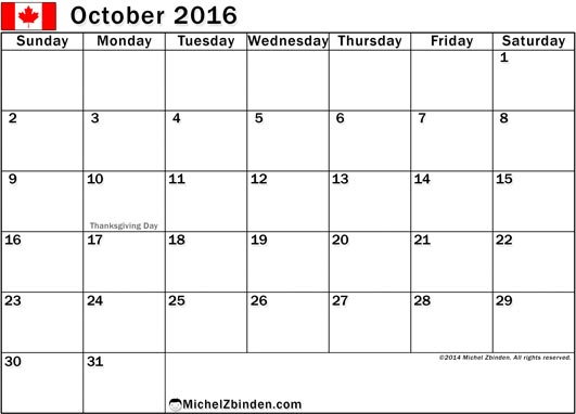 October 2016 Calendar Holidays USA, October 2016 Calendar Holidays UK, October 2016 Calendar Holidays Canada, October 2016 Calendar Holidays USA Australia, October 2016 Calendar with Holidays, October 2016 Religious Holiday Calendar